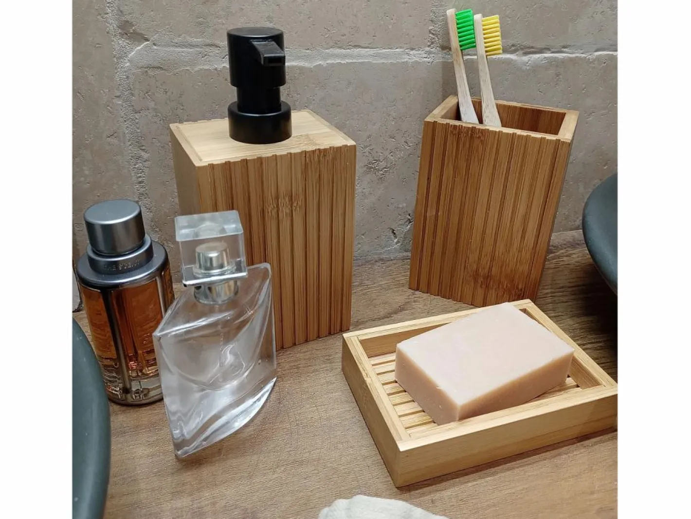 5five Accesorios De Wc|Distribuidor de jabón en bambú