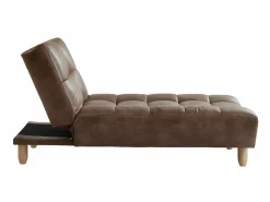 Vente-unique Diván clic-clac de microfibra ESTEBAN Marrón Marru00f3n Clearance