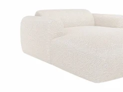 Maison Céphy Diván de 2 plazas de tela rizada de color POGNI de Blanco Outlet