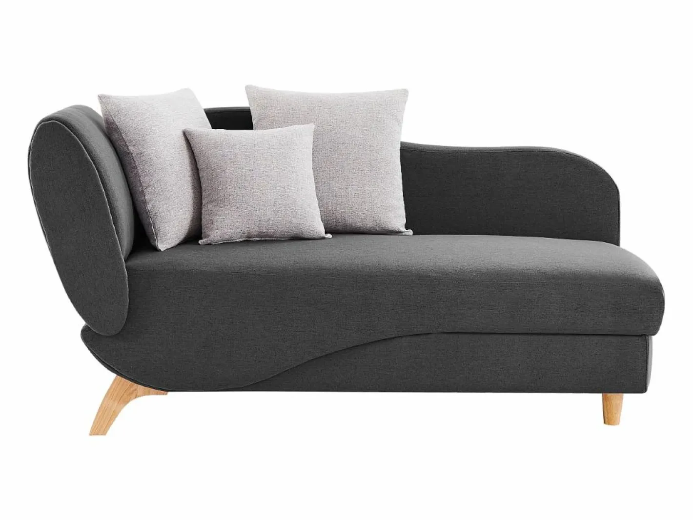 Diván (ángulo derecho) convertible de tela antracita con cojín gris PENELOPE^Vente-unique Hot