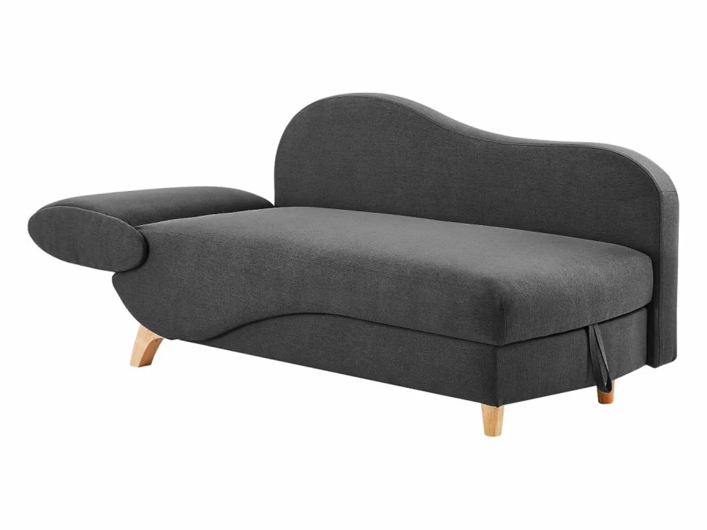 Diván (ángulo derecho) convertible de tela antracita con cojín gris PENELOPE^Vente-unique Hot