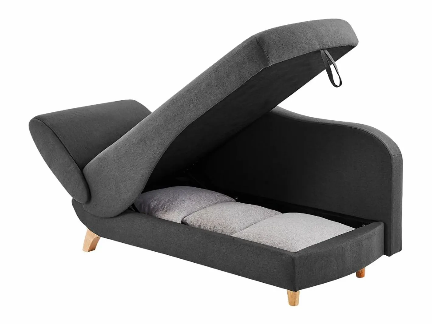 Diván (ángulo derecho) convertible de tela antracita con cojín gris PENELOPE^Vente-unique Hot