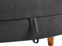 Diván (ángulo derecho) convertible de tela antracita con cojín gris PENELOPE^Vente-unique Hot