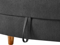 Vente-unique Diván Cama|Diván (ángulo derecho) convertible de tela antracita con cojines grises PENELOPE