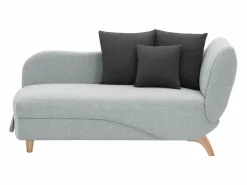 Vente-unique Diván (ángulo derecho) convertible de tela con cojines antracita PENELOPE Gris claro