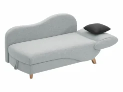 Vente-unique Diván (ángulo derecho) convertible de tela con cojines antracita PENELOPE Gris claro