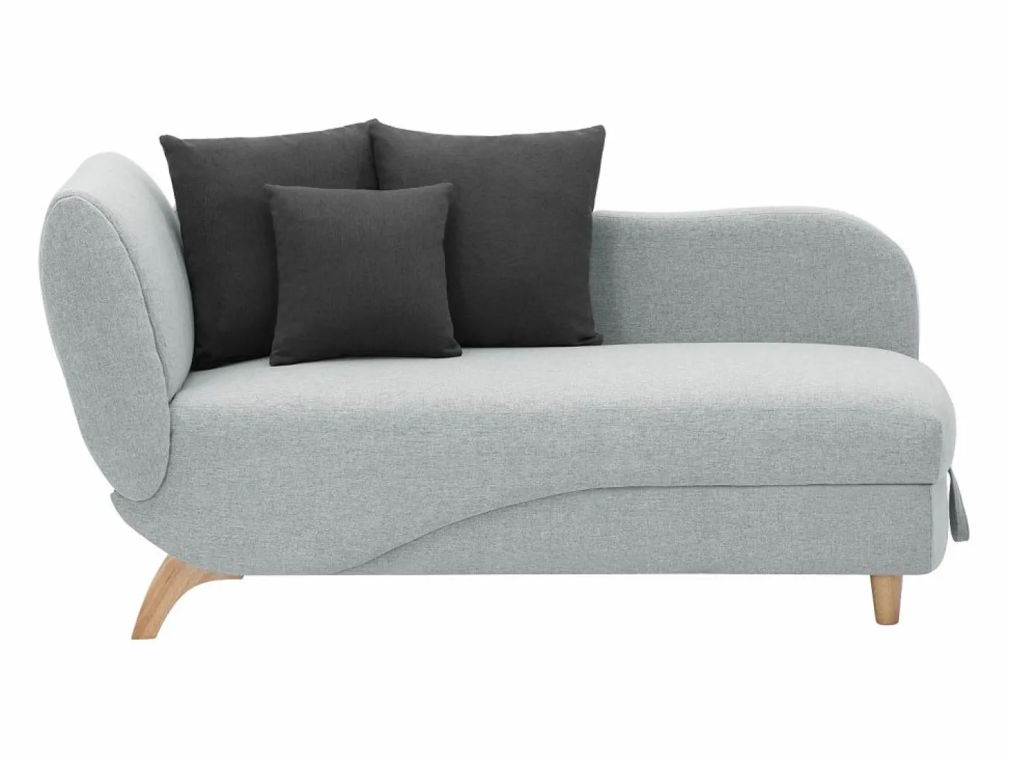 Vente-unique Diván (ángulo izquierdo) convertible de tela con cojines antracita PENELOPE Gris claro Best