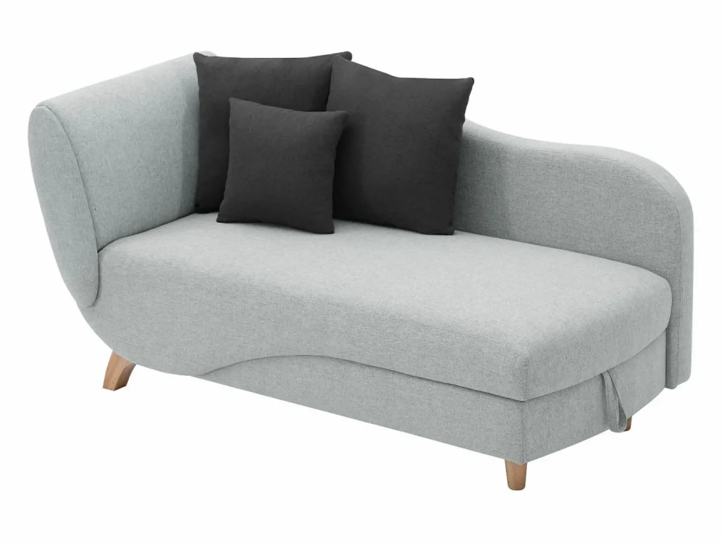 Vente-unique Diván (ángulo izquierdo) convertible de tela con cojines antracita PENELOPE Gris claro Best