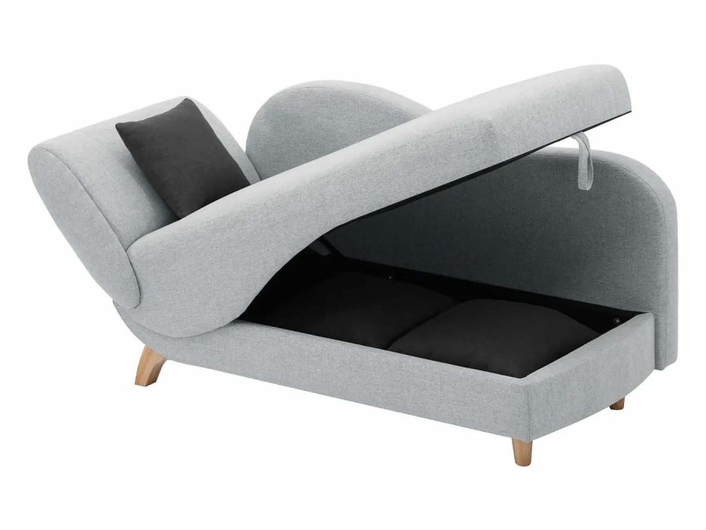 Vente-unique Diván (ángulo izquierdo) convertible de tela con cojines antracita PENELOPE Gris claro Best