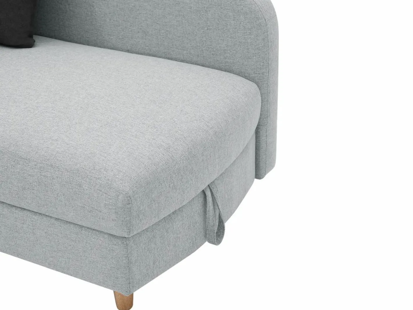 Vente-unique Diván (ángulo izquierdo) convertible de tela con cojines antracita PENELOPE Gris claro Best