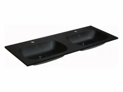 Doble lavabo encastrable de resina efecto piedra, , Ancho 120 x 46 cm, ATIWA^Shower & Design New