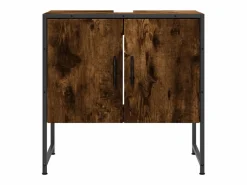 Dogus Armario lavabo baño madera ingeniería roble ahumado 60x33x60 cm^Garden Furniture