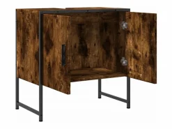 Dogus Armario lavabo baño madera ingeniería roble ahumado 60x33x60 cm^Garden Furniture