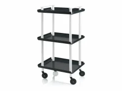 Don Hierro Mueble Camarera|- Carrito auxiliar LEKY, armazón blanco, 3 estantes. Multifuncional, práctico y decorativo-