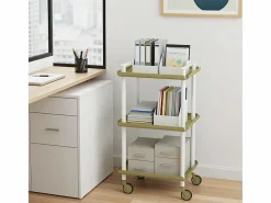 - Carrito auxiliar LEKY, armazón blanco, 3 estantes. Multifuncional, práctico y decorativo-^Don Hierro Hot