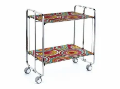 Don Hierro - Carrito auxiliar plegable BAUHAUS cromado con ruedas – 2 niveles y 4 posiciones- Multicolor Sale