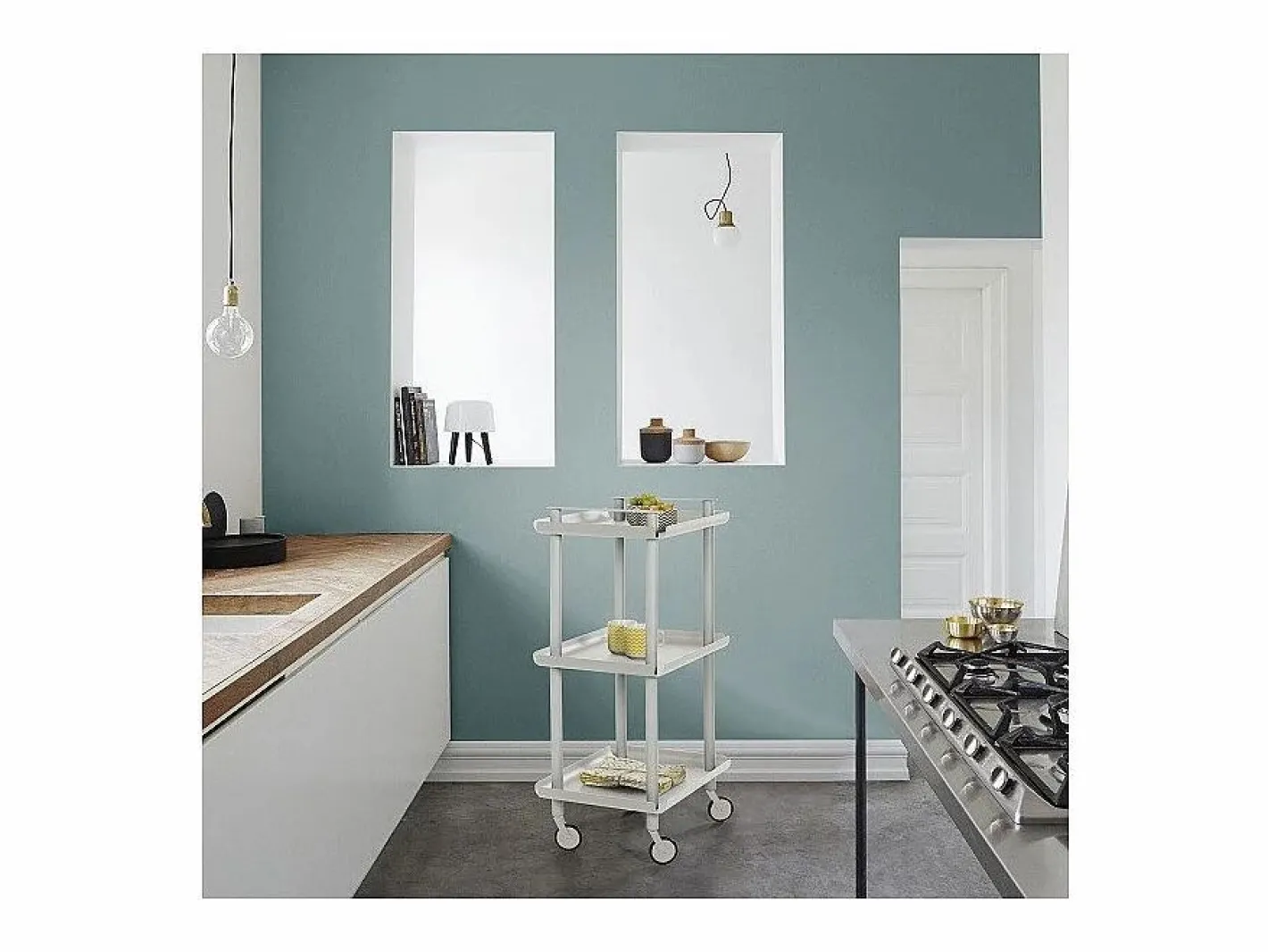 Don Hierro - Carrito auxiliar LEKY, armazón , 3 estantes. Multifuncional, práctico y decorativo- Blanco Outlet