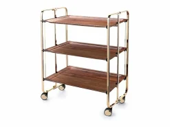 - Carrito auxiliar plegable BAUHAUS dorado con ruedas – 3 niveles y 3 posiciones-^Don Hierro Best