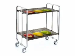 - Carrito auxiliar plegable BAUHAUS cromado con ruedas – 2 niveles y 4 posiciones-^Don Hierro New