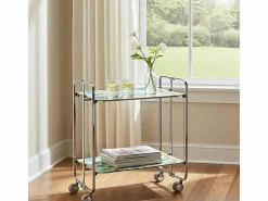 - Carrito auxiliar plegable BAUHAUS cromado con ruedas – 2 niveles y 4 posiciones-^Don Hierro Clearance