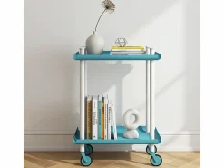 - Carrito auxiliar LEKY, armazón blanco, 2 estantes. Multifuncional, práctico y decorativo-^Don Hierro Sale