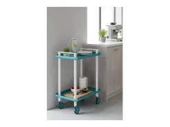 - Carrito auxiliar LEKY, armazón blanco, 2 estantes. Multifuncional, práctico y decorativo-^Don Hierro Sale