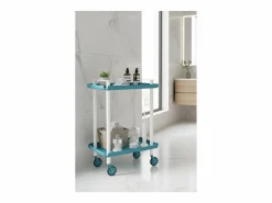 - Carrito auxiliar LEKY, armazón blanco, 2 estantes. Multifuncional, práctico y decorativo-^Don Hierro Sale
