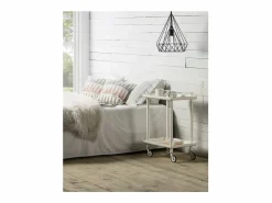 Don Hierro - Carrito auxiliar LEKY, armazón , 2 estantes. Multifuncional, práctico y decorativo- Blanco