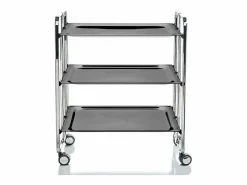 - Carrito auxiliar plegable BAUHAUS cromado con ruedas – 3 niveles y 3 posiciones-^Don Hierro Discount