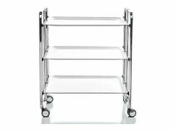 - Carrito auxiliar plegable BAUHAUS cromado con ruedas – 3 niveles y 3 posiciones-^Don Hierro