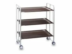 - Carrito auxiliar plegable BAUHAUS blanco con ruedas – 3 niveles y 3 posiciones-^Don Hierro New