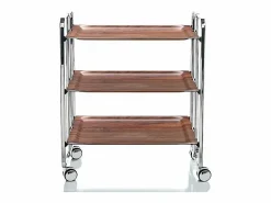 - Carrito auxiliar plegable BAUHAUS cromado con ruedas – 3 niveles y 3 posiciones-Cedro^Don Hierro Sale