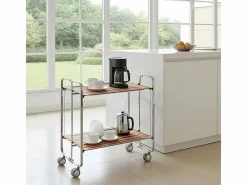 Don Hierro - Carrito auxiliar plegable BAUHAUS cromado con ruedas – 2 niveles y 4 posiciones- Multicolor Sale