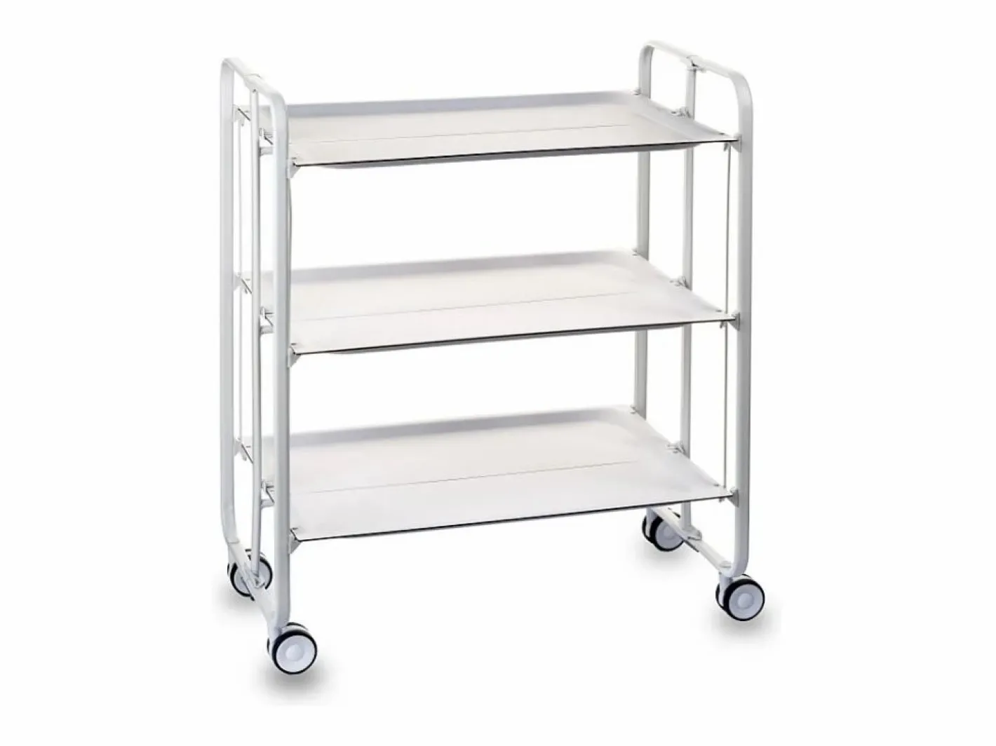 Don Hierro - Carrito auxiliar plegable BAUHAUS con ruedas – 3 niveles y 3 posiciones- Blanco Online