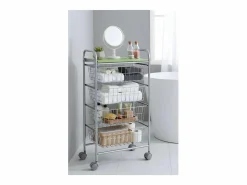 - Carrito verdulero GREEN, 4 cestas de gran capacidad, Gris aluminio y pistacho-^Don Hierro Online