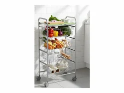 - Carrito verdulero GREEN, 4 cestas de gran capacidad, Gris aluminio y pistacho-^Don Hierro Online