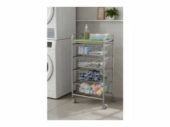 - Carrito verdulero GREEN, 4 cestas de gran capacidad, Gris aluminio y pistacho-^Don Hierro Online