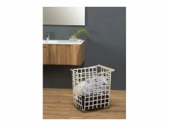 - Cesta metálica de almacenaje y decorativa, con ruedas y asa de madera, tamaño grande, ZESTA-^Don Hierro Hot