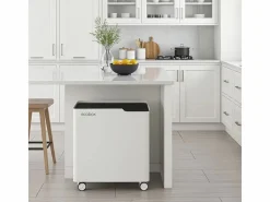 Don Hierro - Cubo de basura reciclaje ECOBOX, con ruedas y cierre suave, 60 litros- Negro New