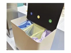 Don Hierro - Cubo de basura reciclaje ECOBOX, con ruedas y cierre suave, 60 litros- Negro New