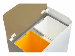 Don Hierro Cubo De Basura Para Cocina|- Cubo de basura ergonómico, funcional y elegante, 2 x 20 litros, ECOBOX NOA-