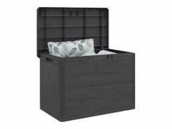 Garden Furniture Dorian Baúl para cojines polipropileno gris antracita 77,5x44,5x53 cm Marru00f3n New