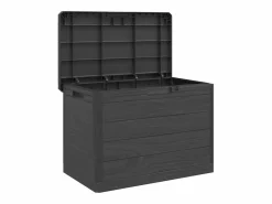 Garden Furniture Dorian Baúl para cojines polipropileno gris antracita 77,5x44,5x53 cm Marru00f3n New