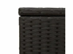 Garden Furniture Dorian Caja de almacenaje jardín con ruedas ratán sintético 190L Negro Sale