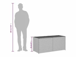 Garden Furniture Dorian Caja de almacenaje de jardín ratán sintético 283L Gris Sale