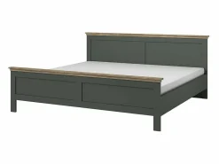 Meublorama Dormitorio Completo|Dormitorio ASSIA: Armario de 200cm, Cama de 160x200, cómoda, mesitas de noche. Color caqui y roble.
