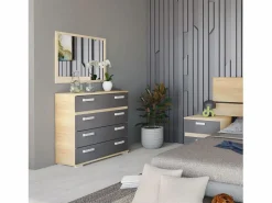 duehome Dormitorio Completo|Dormitorio Ataneq Pure 4C Cambria - Grafito