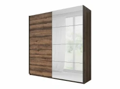 Meublorama Dormitorio Completo|Dormitorio EOS: Armario, Cama 180x200, cómoda, mesitas de noche. Color roble oscuro y negro.