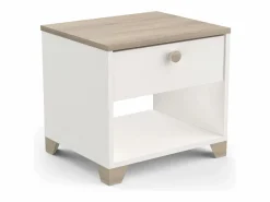 Dormitorio Principal Izzy Mate & Roble (cama+cómoda+mesitas)^