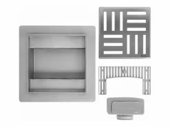 Drenaje Lineal Cross 120X120 Brush Steel^Rea Discount